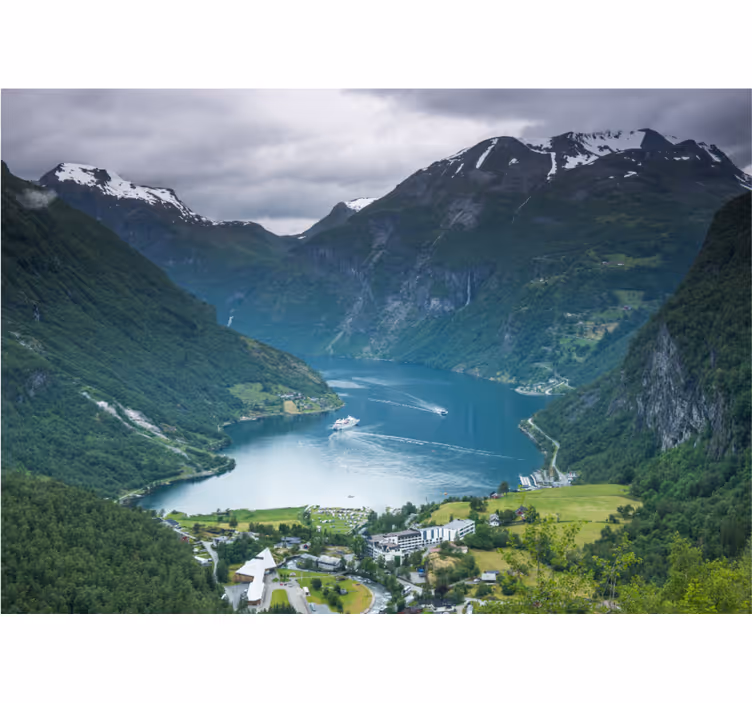 Landscape wall mural breathtaking fjord views - TenStickers