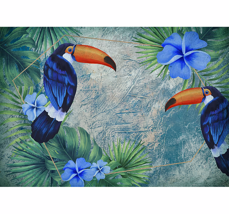 Animals wall mural tropical toucan duo - TenStickers