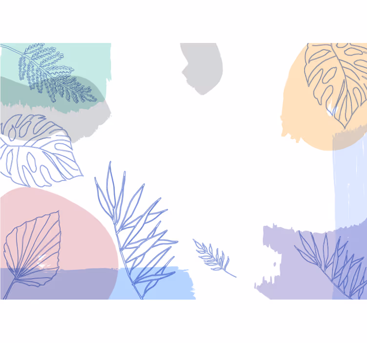 Wall mural nature leafy geometric designs - TenStickers