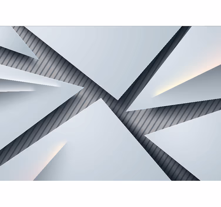 Abstract wall mural geometric layered shapes - TenStickers