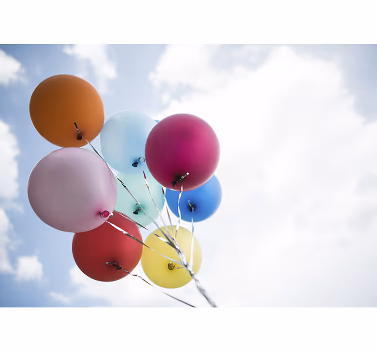 Flower wall mural colorful balloon collection - TenStickers