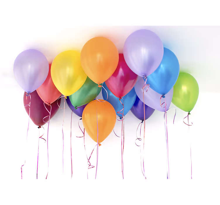 Romantic wall mural colorful celebration balloons - TenStickers