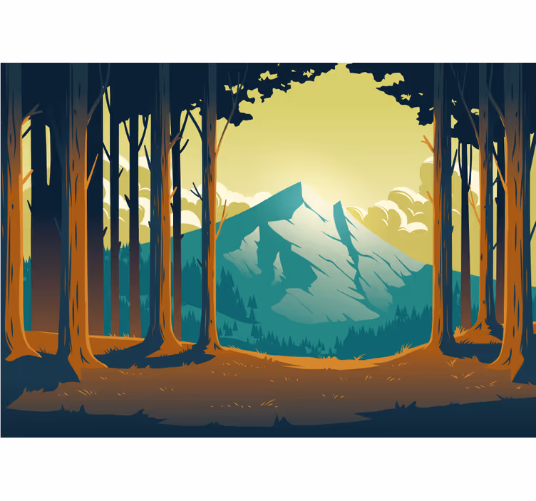 Wall mural mountain scenic forest mountain - TenStickers
