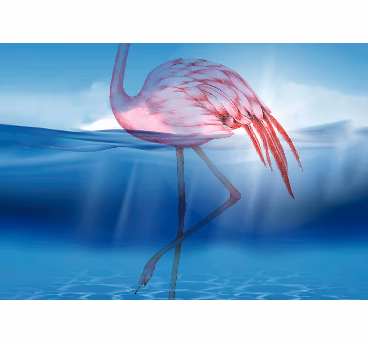 Animals wall mural elegant flamingo pose - TenStickers