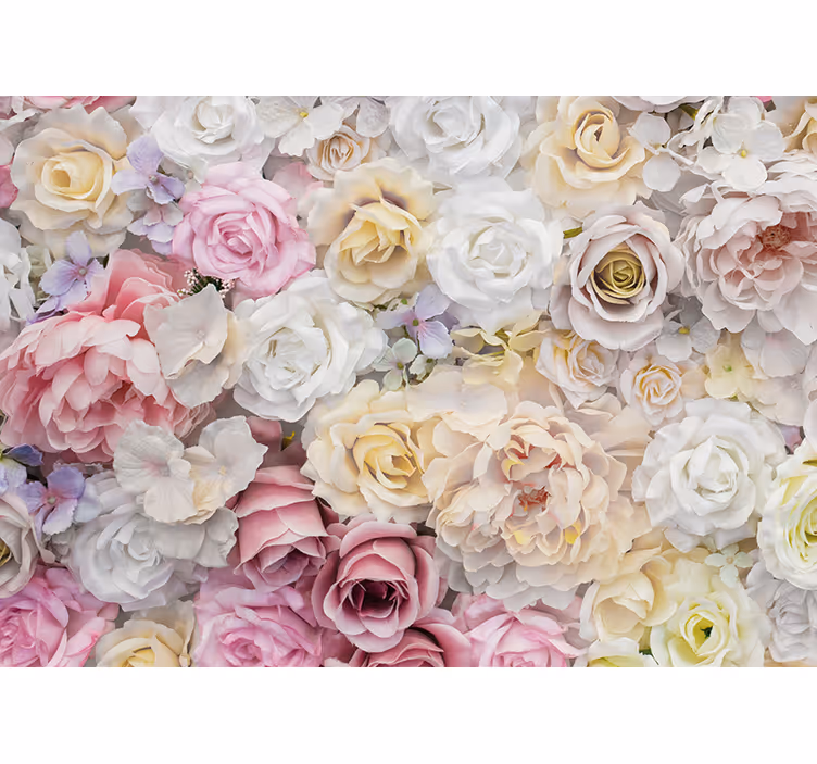 Flower wall mural graceful rose arrangement - TenStickers