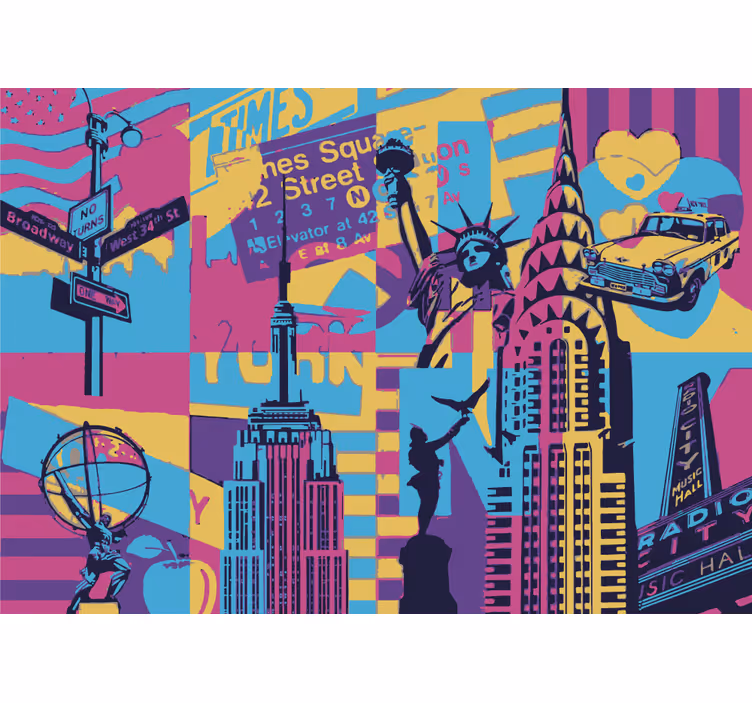 New york cityscape city wall mural - TenStickers
