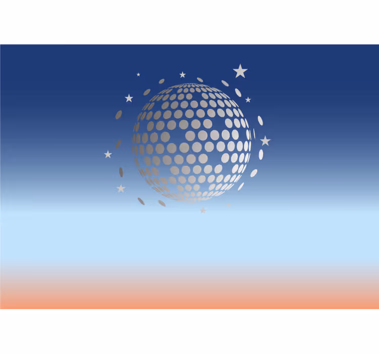 Music wall mural disco ball pattern - TenStickers