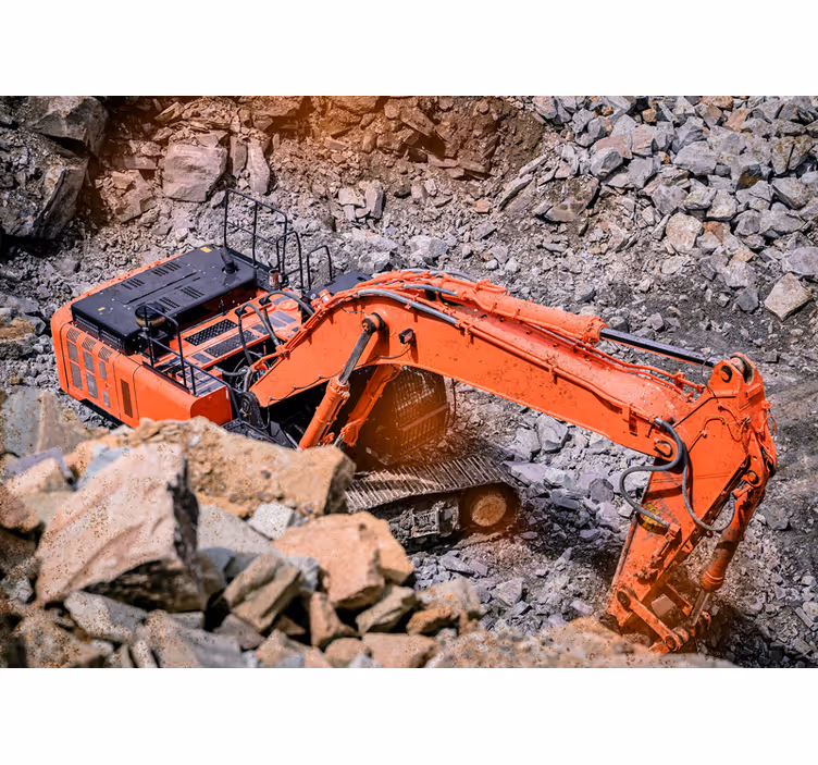 Wall mural vehicle excavator at work - TenStickers
