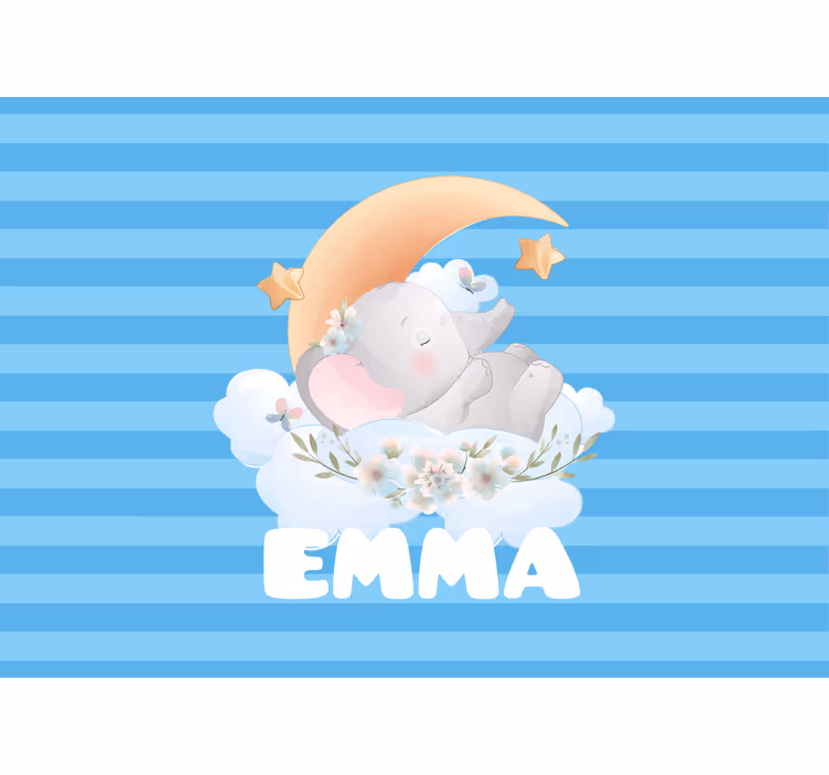 Childrens wall mural sleeping elephant design - TenStickers