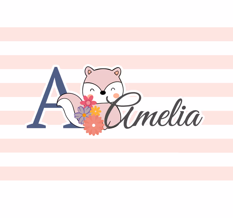 Childrens wall mural adorable fox design - TenStickers