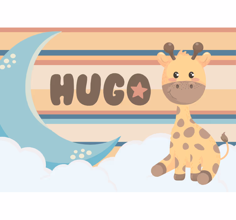 Childrens wall mural adorable giraffe design - TenStickers