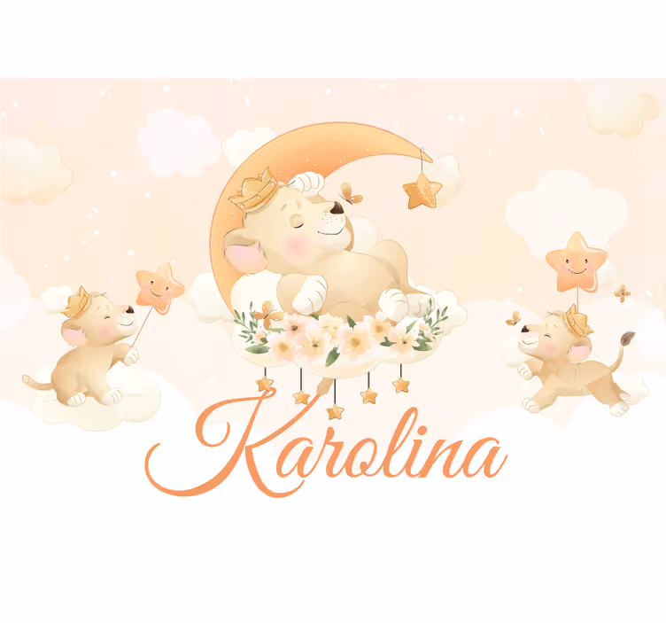 Animals wall mural dreamy lion scene - TenStickers