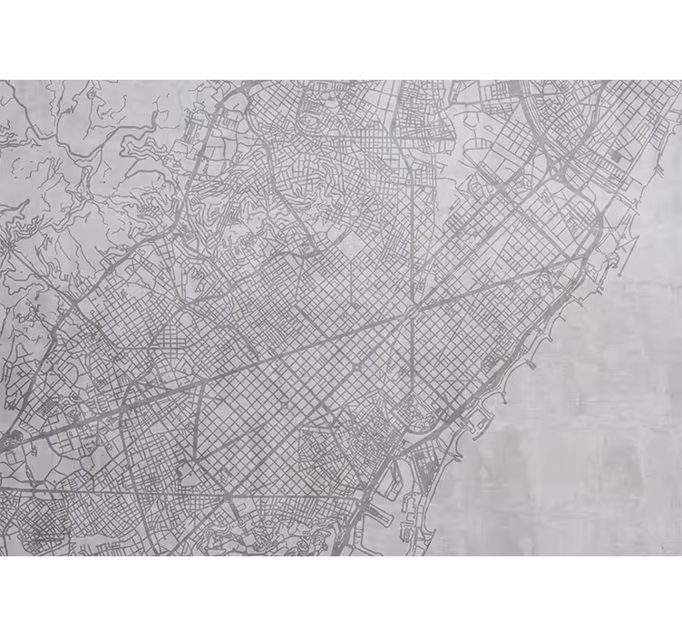 City wall mural detailed city map - TenStickers