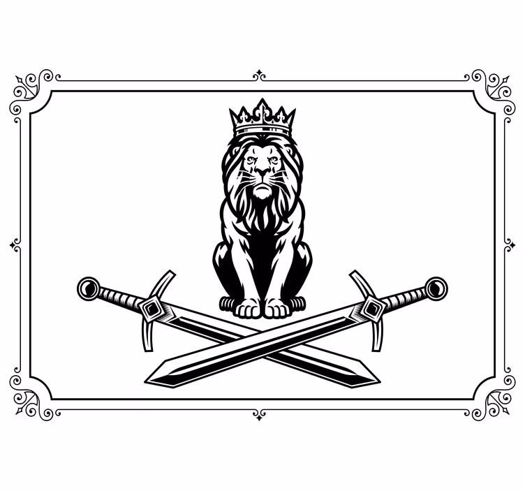 Lion wall mural majestic lion icon - TenStickers
