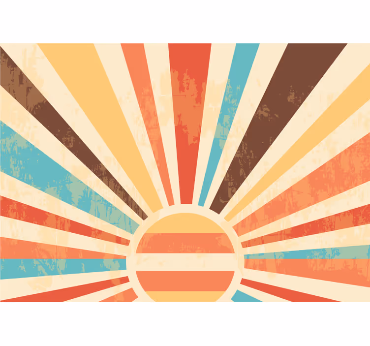 Abstract wall mural radiant sunburst design - TenStickers