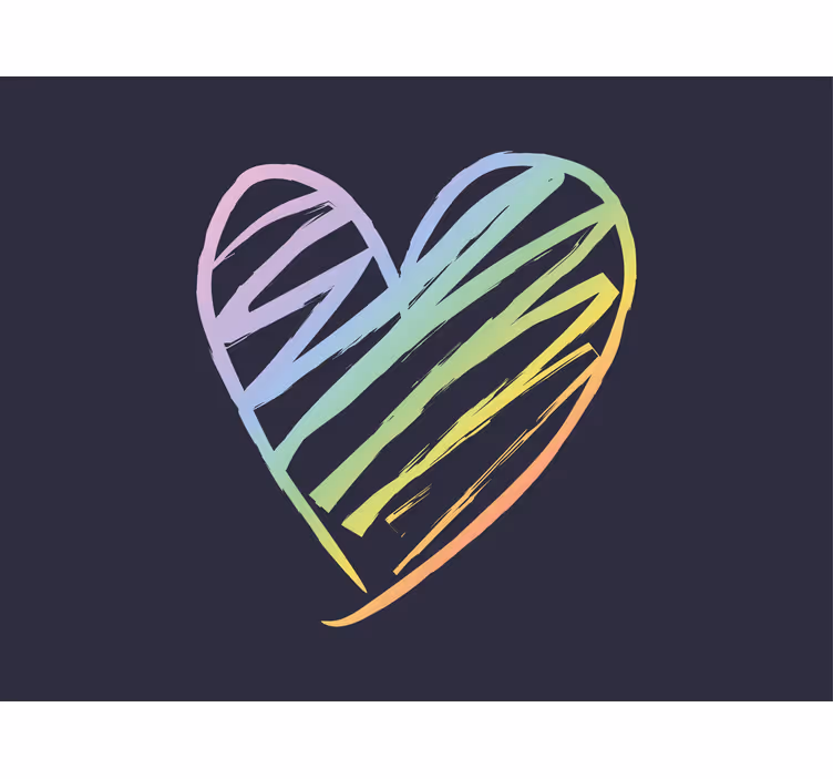 Romantic wall mural rainbow heart design - TenStickers