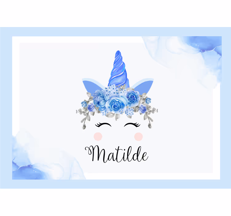 Childrens wall mural adorable unicorn design - TenStickers