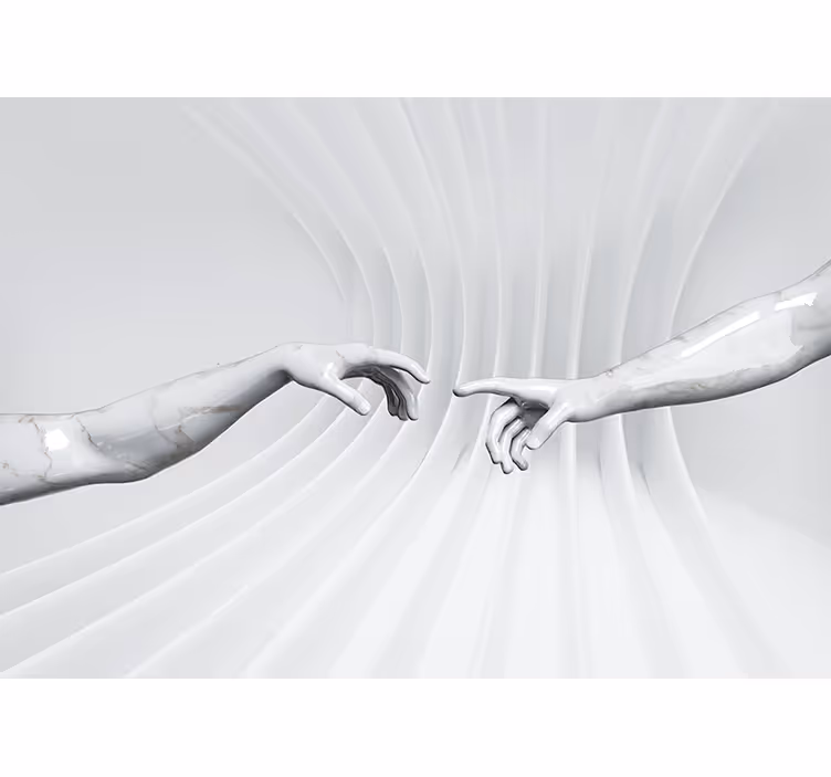 Art wall mural marble hands touch - TenStickers