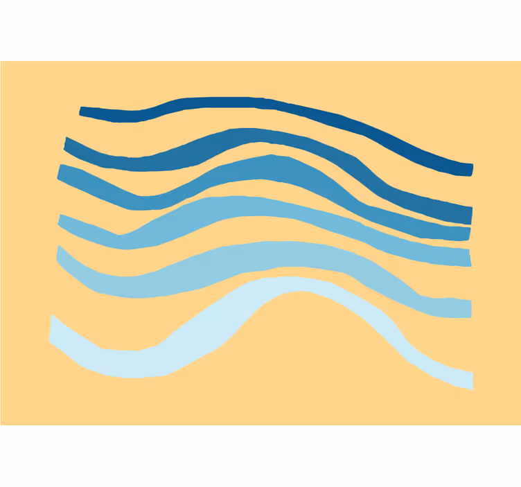 Abstract wall mural wavy lines design - TenStickers