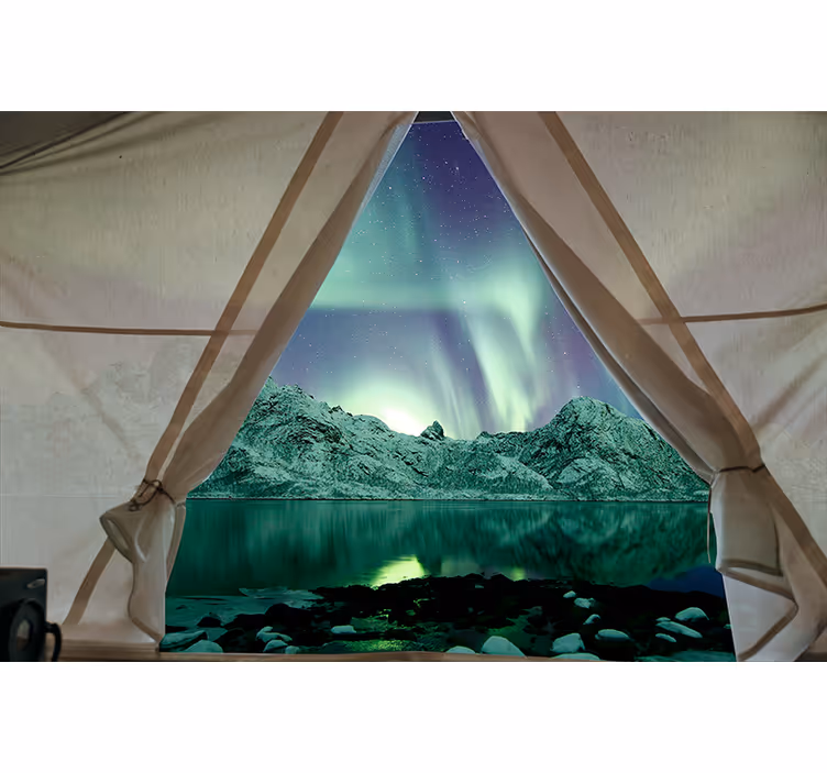 Aurora Borealis View landscape wall mural - TenStickers
