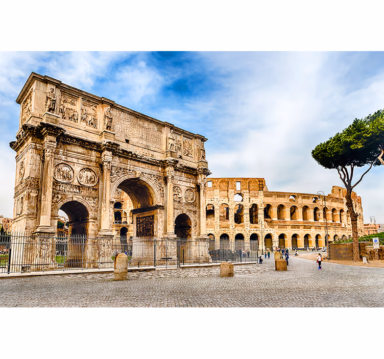 City wall mural rome's historic landmarks - TenStickers
