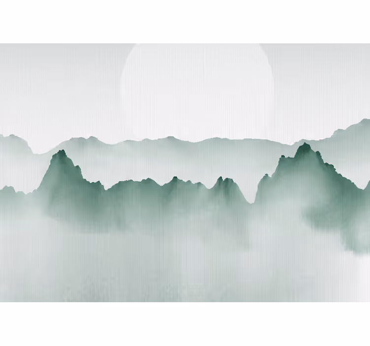 "Japandi style" abstract landscape wall mural - TenStickers