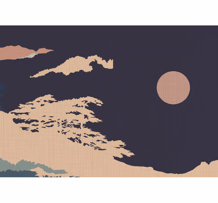 "Japandi style" dark artistic forest wall mural - TenStickers