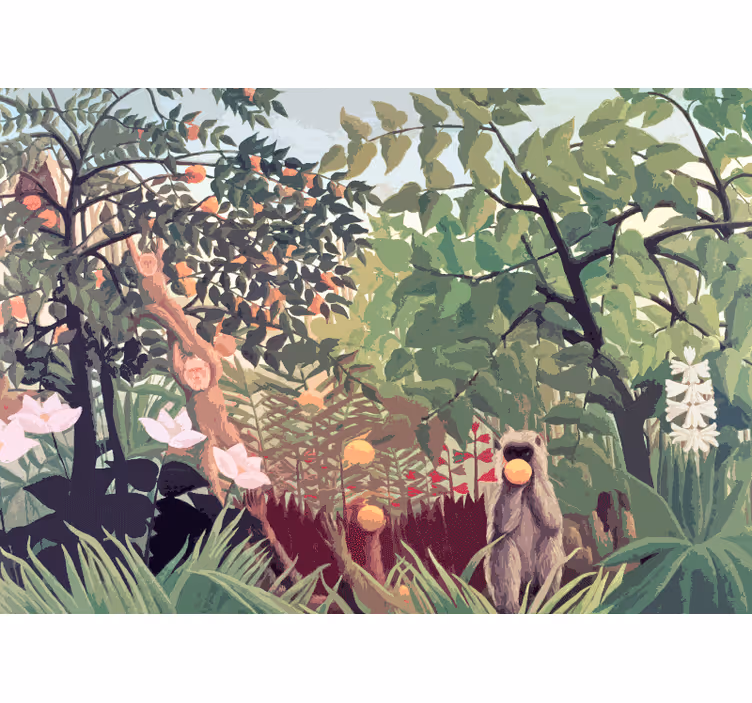Wall mural master bedroom tropical monkeys relaxing - TenStickers