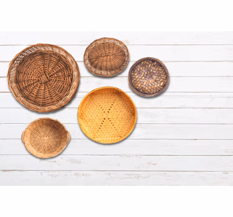 Texture wall mural woven basket designs - TenStickers