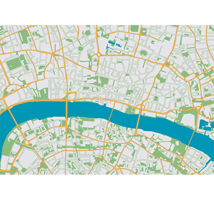 Urban Map Feature wall mural london - TenStickers