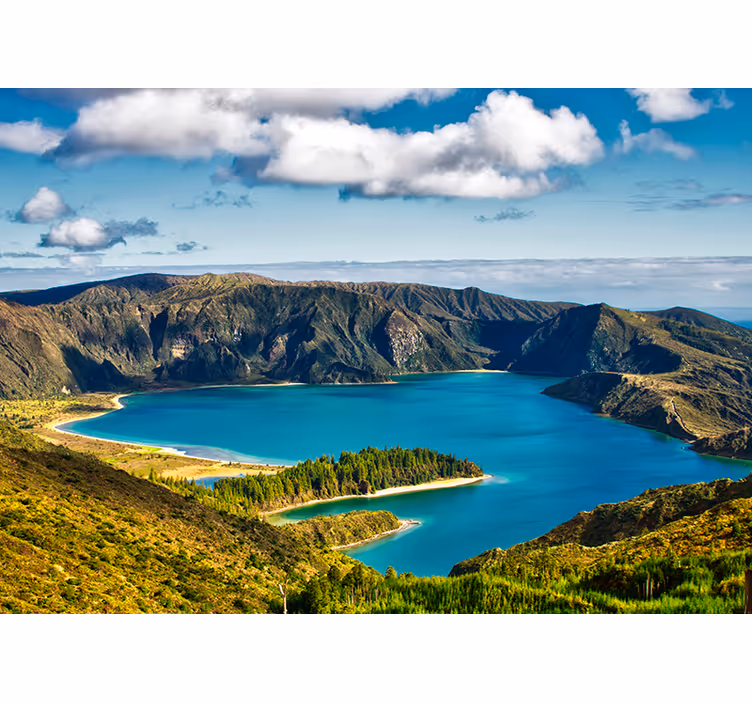 Serene Lake View landscape wall mural - TenStickers