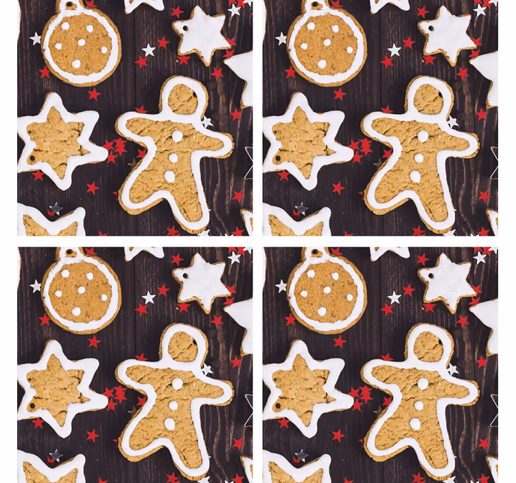 Christmas coaster gingerbread cookies design - TenStickers