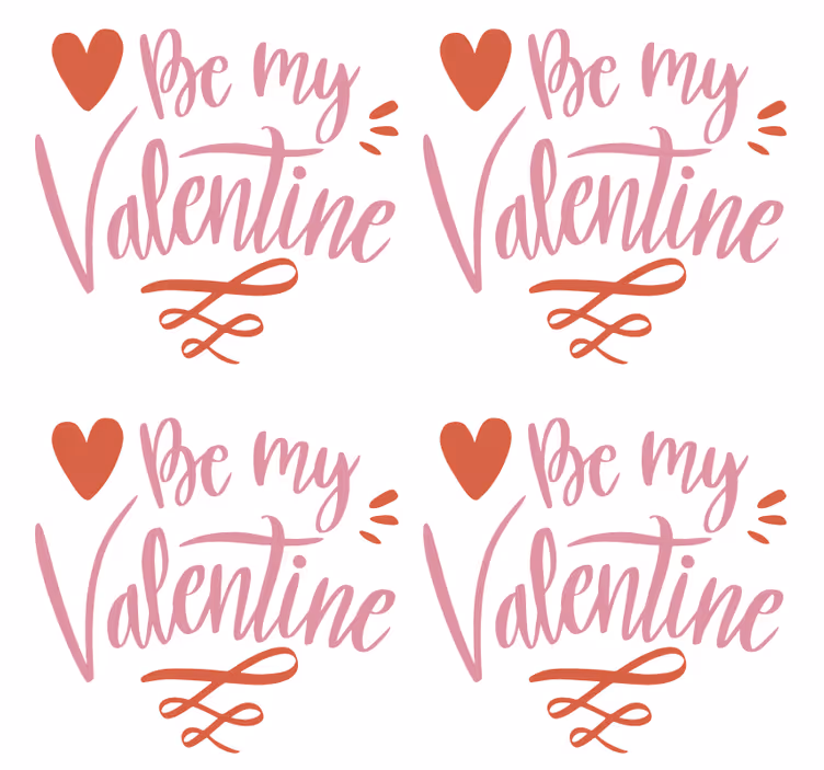 Valentine Heart Graphics text coasters - TenStickers