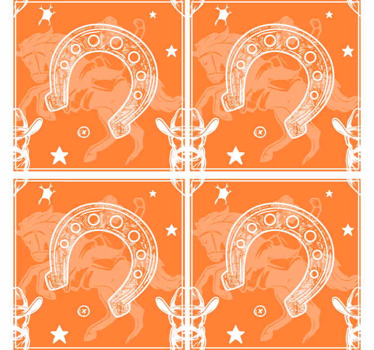 Geek coasters rustic horseshoe design - TenStickers