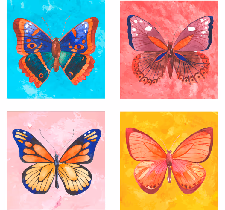 multicolored Butterflies coaster - TenStickers