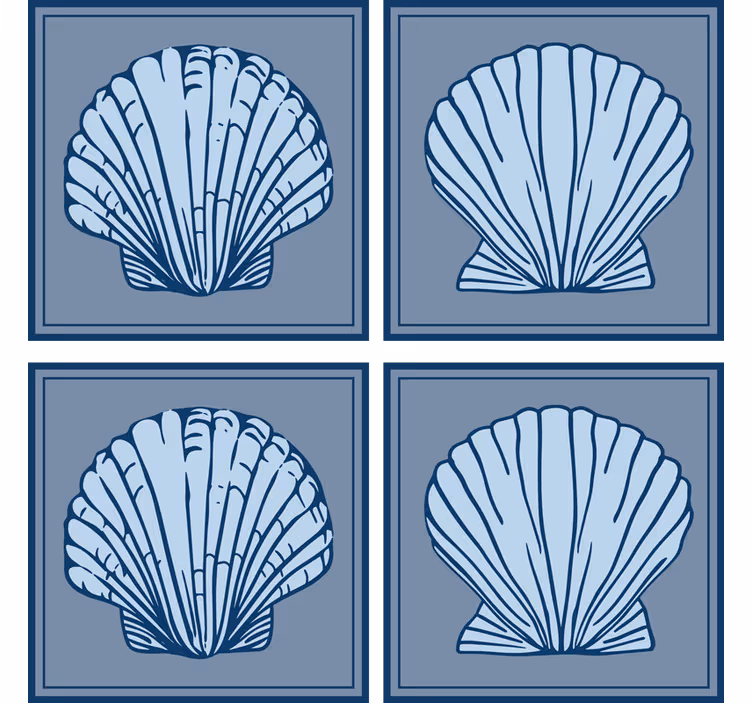Geek coasters with stylized shell design - TenStickers