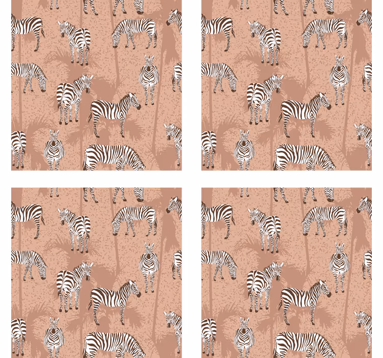 Modern coasters with zebra-patterned texture - TenStickers