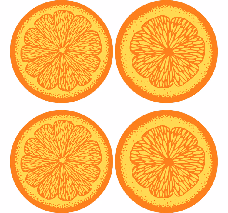 Modern coasters citrus slice design - TenStickers