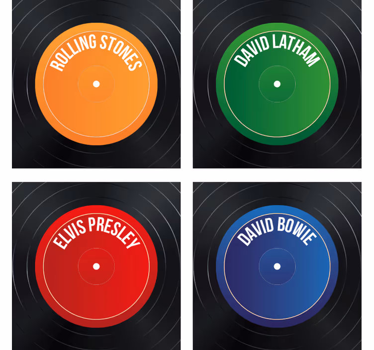Vintage record personalised coasters - TenStickers