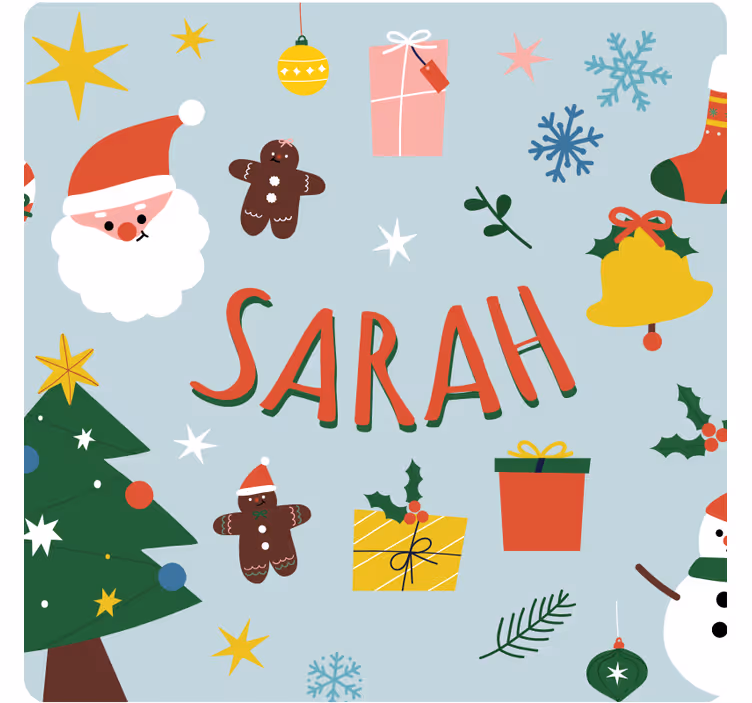 Christmas coaster festive santa and gifts - TenStickers