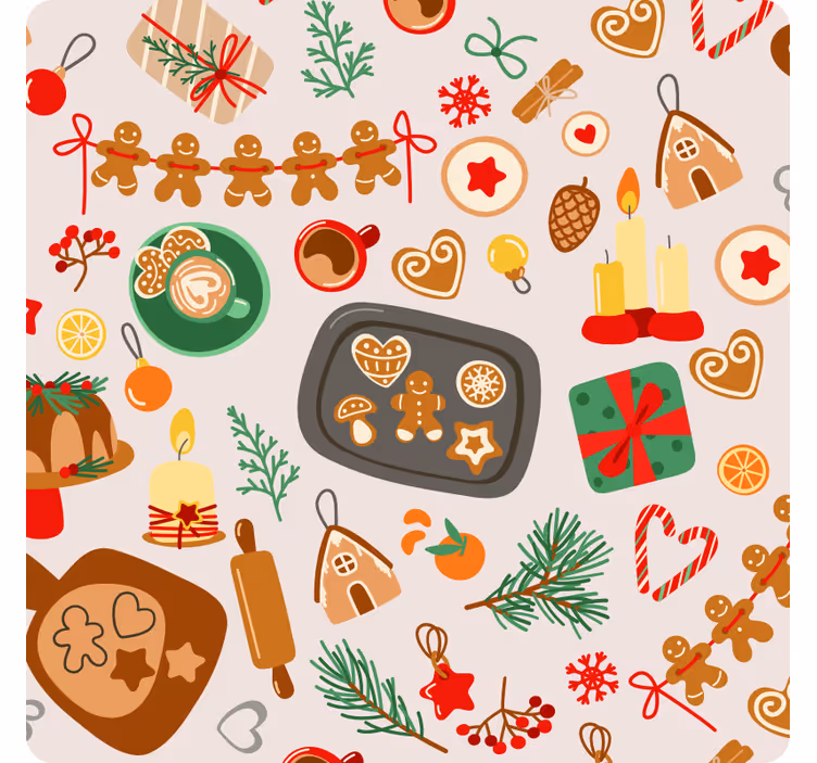 Christmas coaster festive gingerbread delights - TenStickers