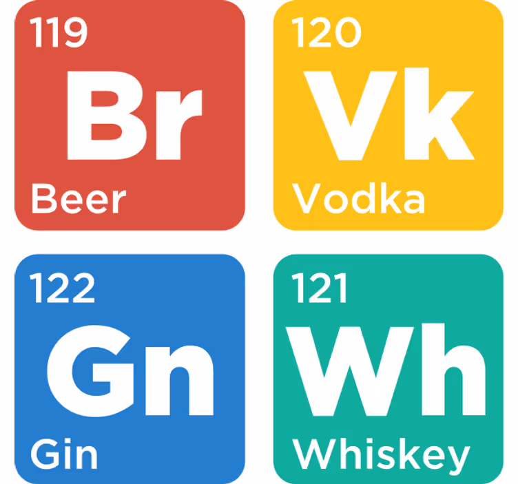 Beer mats beverage element cards - TenStickers