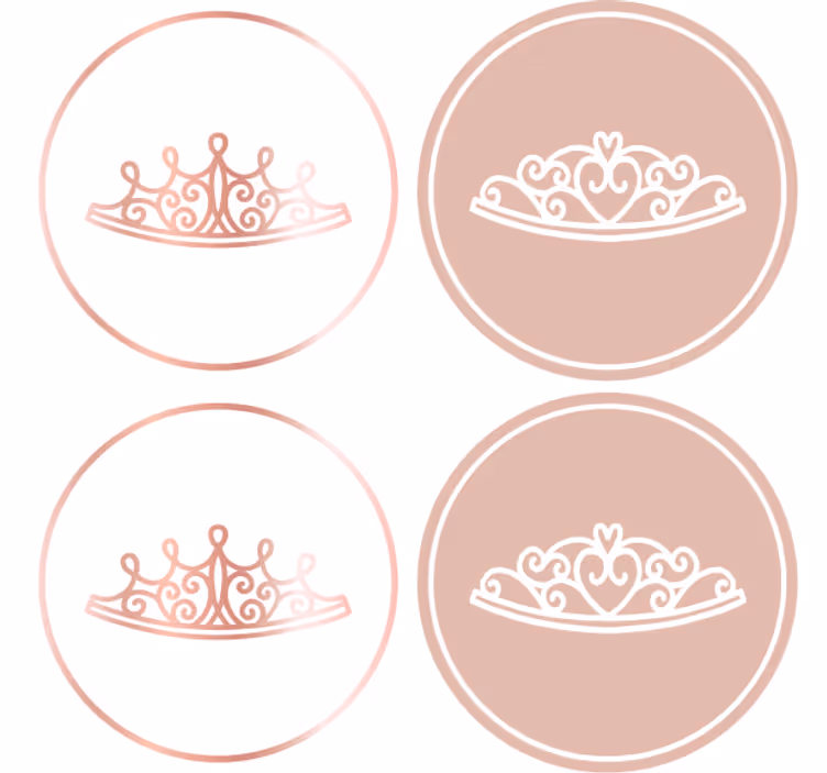 Modern coasters with elegant tiara designs - TenStickers