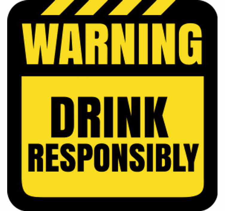 Drink responsibly text coasters - TenStickers