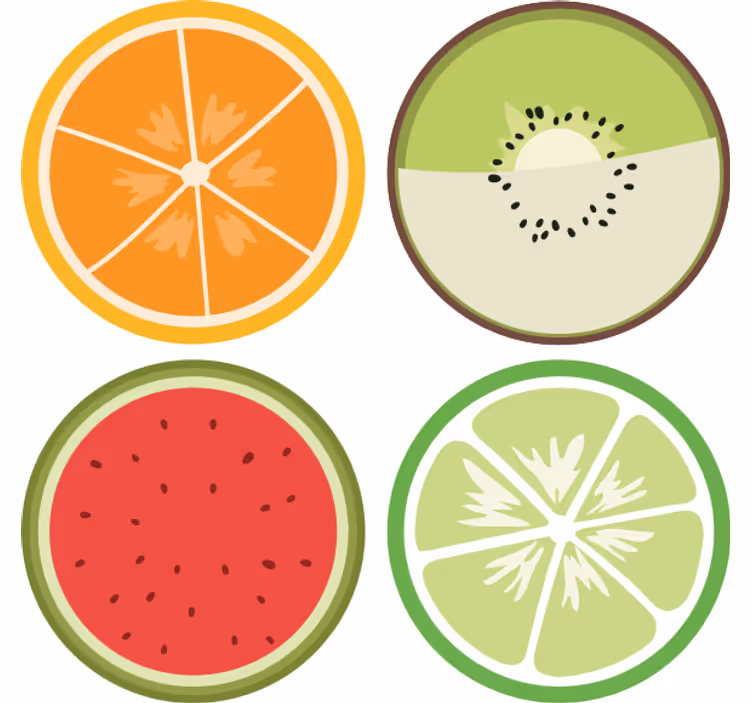 Modern coasters citrus fruit slices design - TenStickers