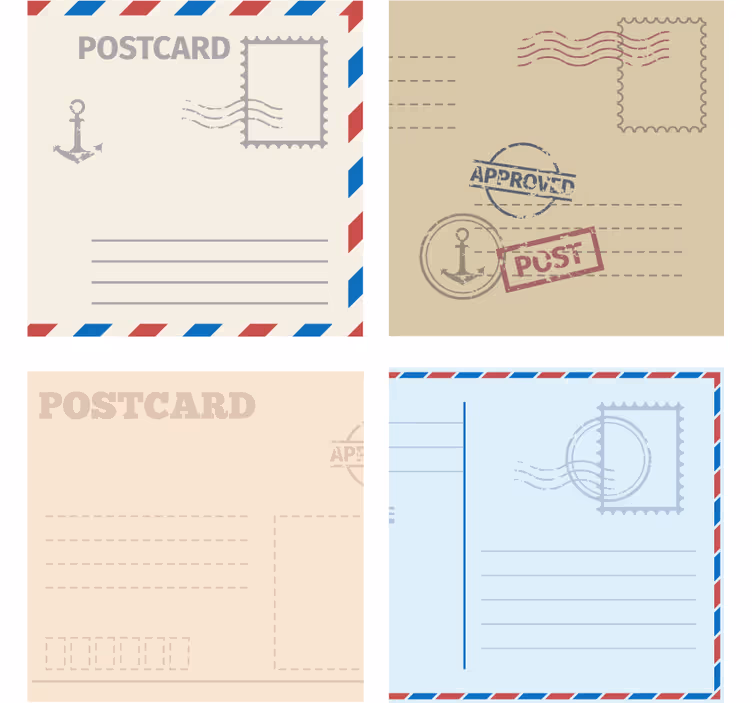 Modern coasters with vintage postcard design - TenStickers