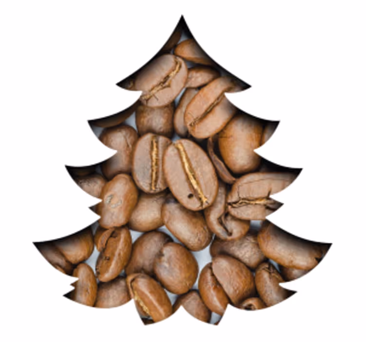 Xmas tree coffee beans christmas coaster - TenStickers