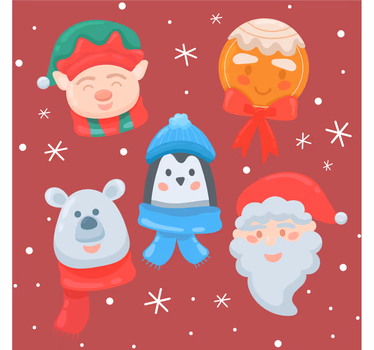 Christmas coaster celebratory figures collection - TenStickers