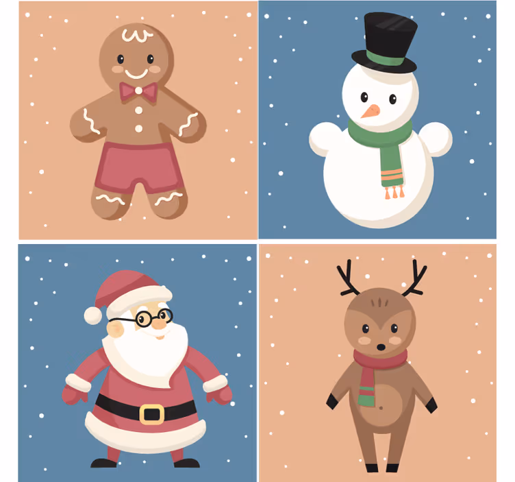 Christmas coaster festive gingerbread shapes - TenStickers