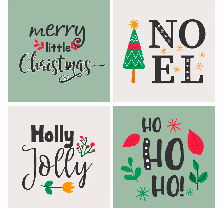 Christmas coaster elfa ho ho design - TenStickers